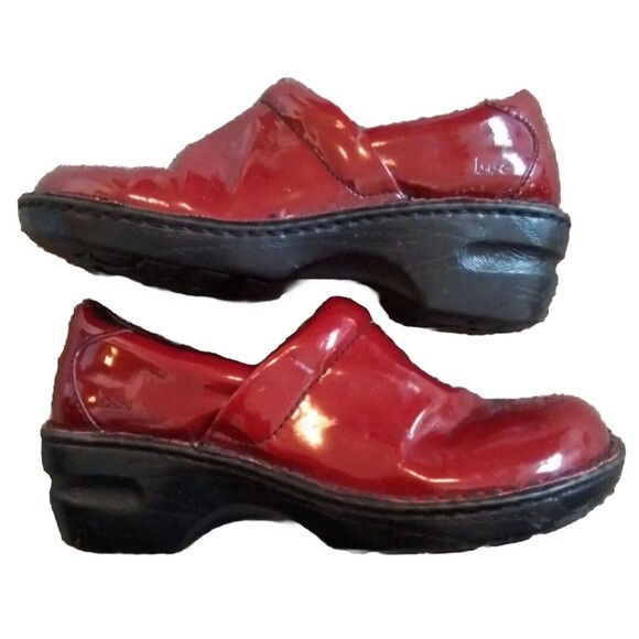 BOC Clogs Born Concept Margaret Red Clogs Patent Shoes Size 8 / 39 Professional - Picture 3 of 4